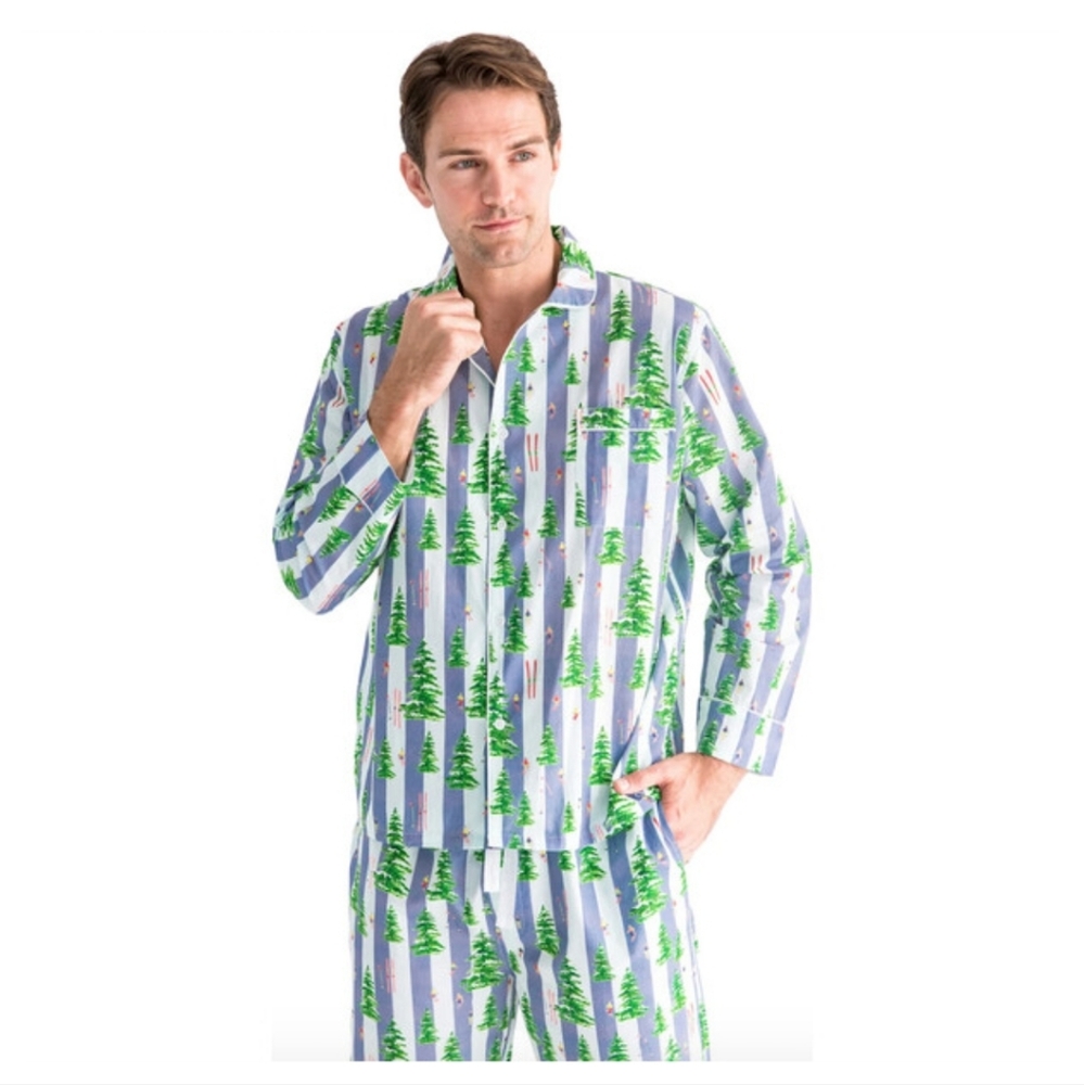 Sant and Abel x Gray Malin Men's Snow Blue Pajama Set Medium NWOT